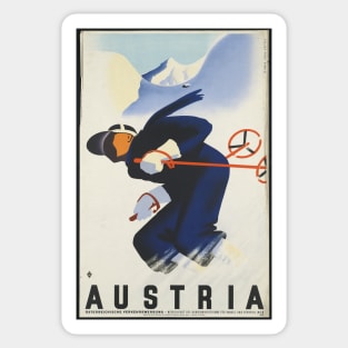 Austria Vintage Ski Poster Sticker